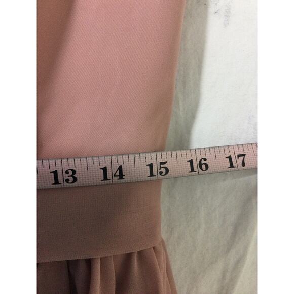 BRIDESMAID SZ 8 M Pink V-Neck Sleeveless Lace Up Hi-Low Maxi Dress NEW B126 - Picture 7 of 8